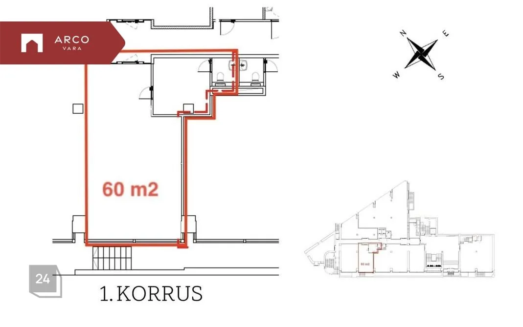 Ground floor commercial space with display window in central Tallinn