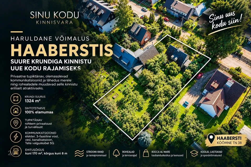 Elamumaa, 1324 m² Maa  -  Tallinn, Haabersti linnaosa