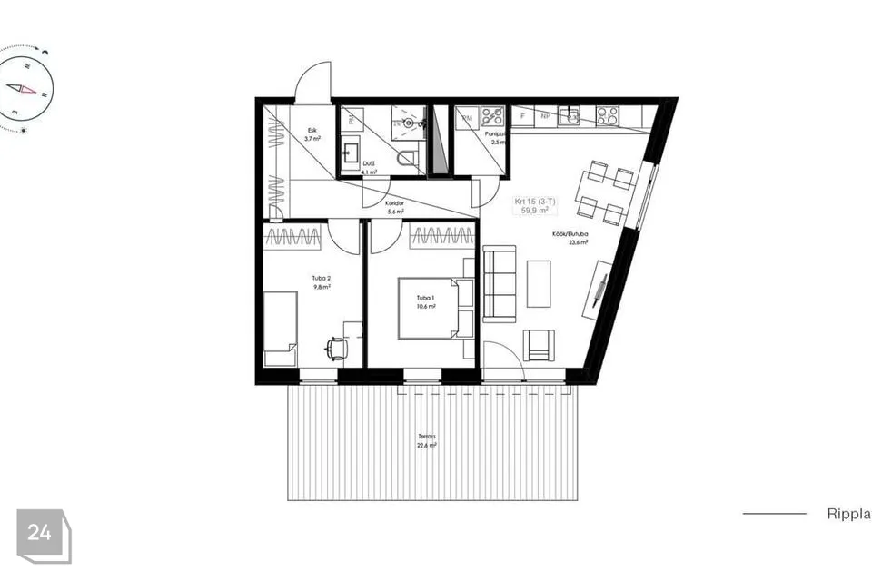 3-toaline Korter  -  Tartu linn, Tartu linn - foto 2