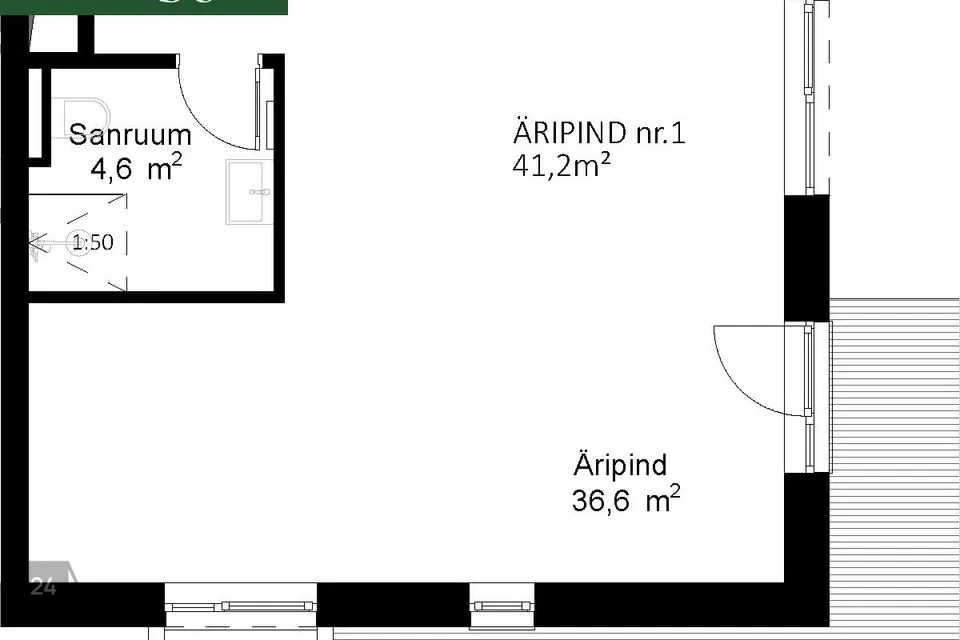 Mitme sihtotstarbega, 41 m² Äripind  -  Tartu vald, Raadi alev - foto 5