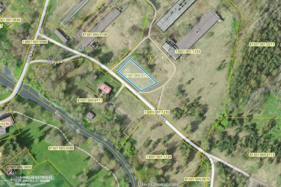 Земля жилой застройки, 1230 m² участок в Alutaguse vald, Tudulinna küla
