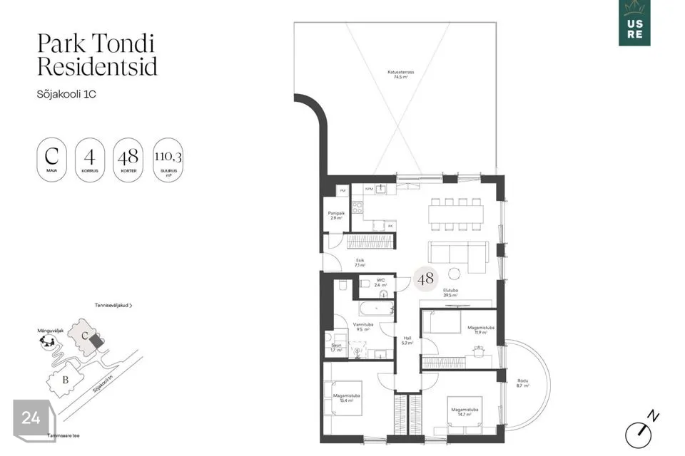 4-toaline Korter - Tallinn, Kristiine linnaosa - foto 2