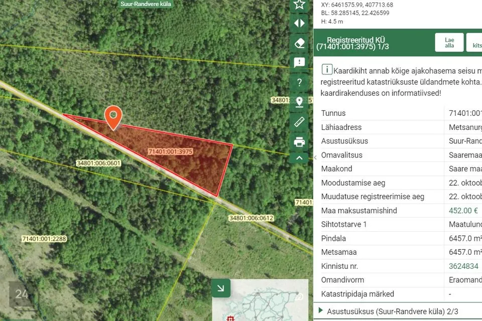 Maatulundusmaa, 6457 m² участок в Saaremaa vald, Suur-Randvere küla - фото 2