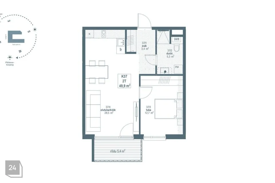 2-room apartment in Tallinn, Kristiine linnaosa - photo 3