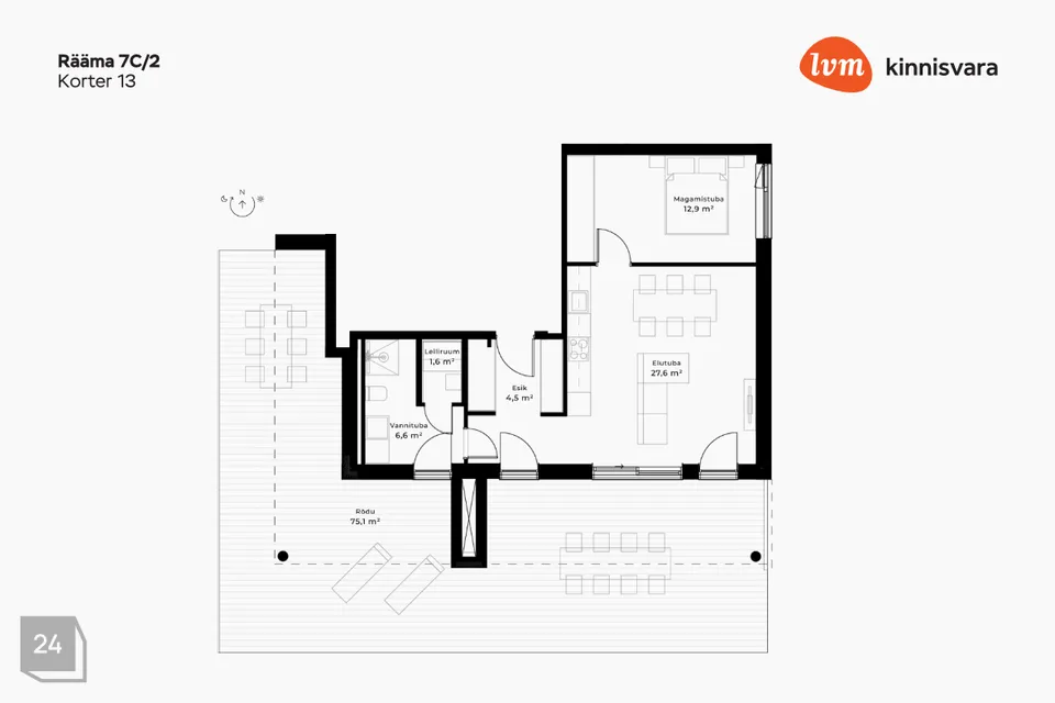 2-toaline Korter  -  Pärnu linn, Pärnu linn - foto 3
