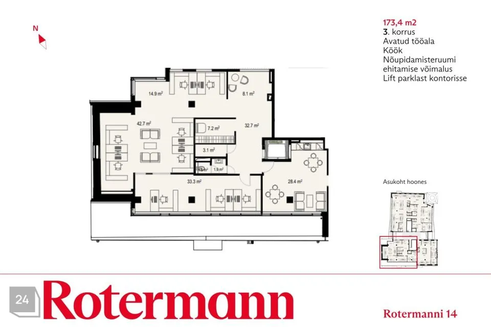 173 m² Äripind  -  Tallinn, Kesklinna linnaosa - foto 3