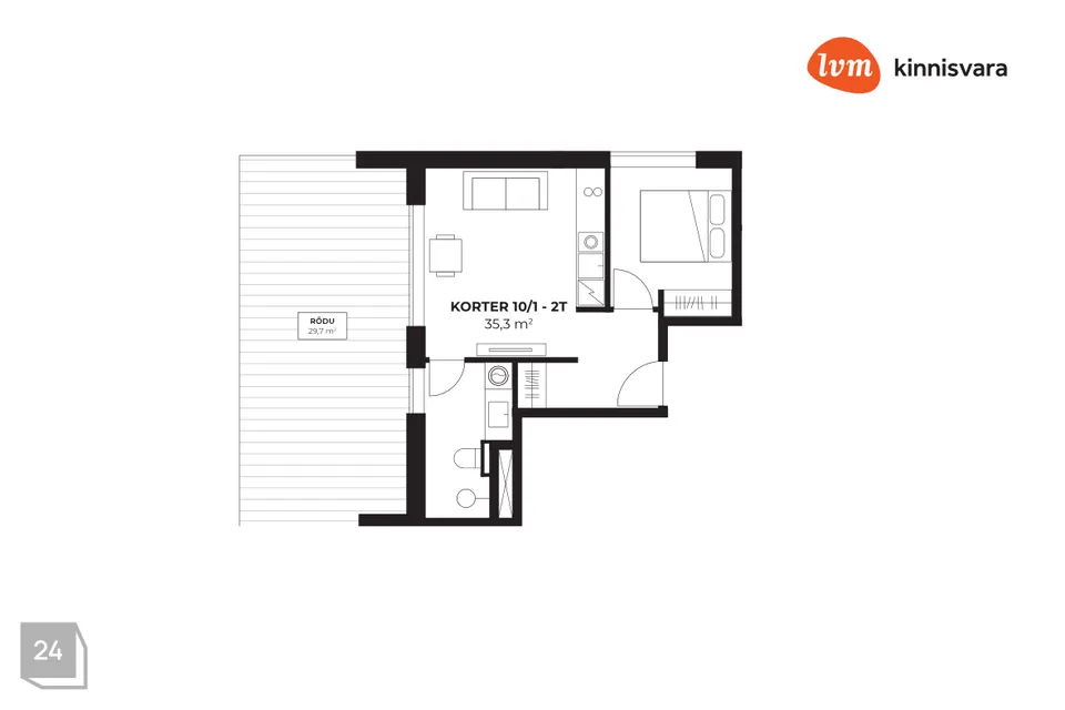 2-toaline Korter  -  Pärnu linn, Pärnu linn - foto 2