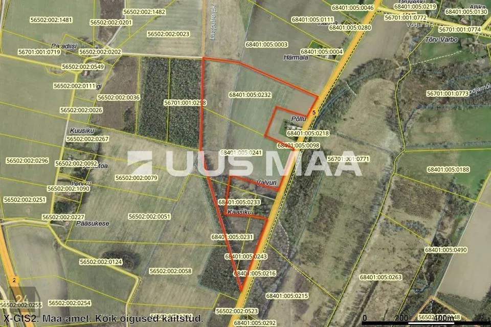 Maatulundusmaa, 232929 m² участок в Paide linn, Viisu küla