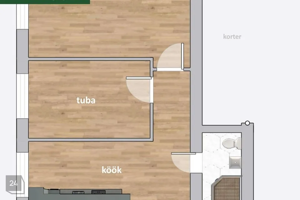 2-toaline Korter - Kohtla-Järve linn, Järve linnaosa - foto 2