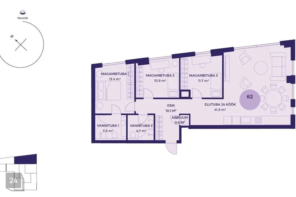 4-toaline Korter  -  Tallinn, Kesklinna linnaosa - foto 2