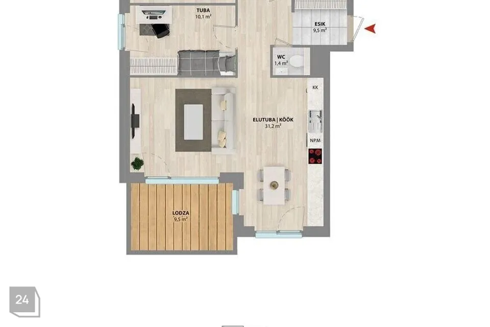 3-toaline Korter - Tartu vald, Raadi alev - foto 3