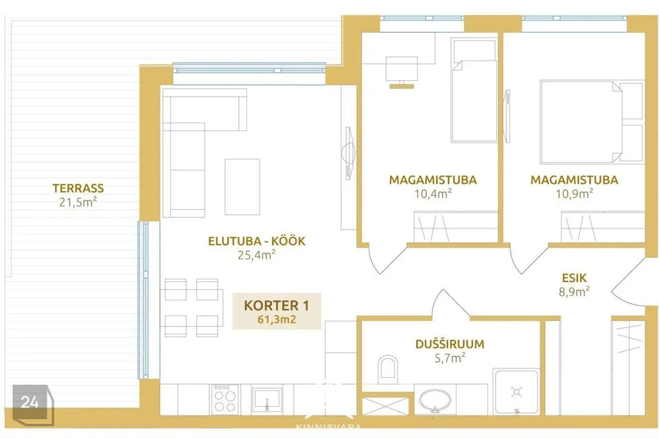 3-toaline Korter - Luunja vald, Luunja alevik - foto 4