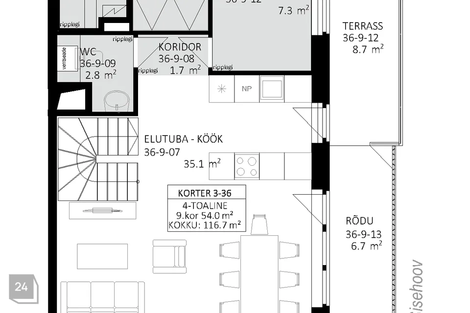 4-toaline Korter  -  Tallinn, Haabersti linnaosa - foto 2