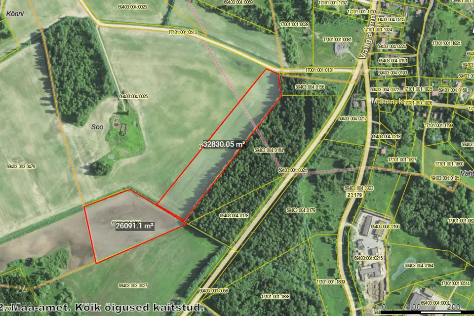 Maatulundusmaa, 58900 m² участок в Elva vald, Kalme küla