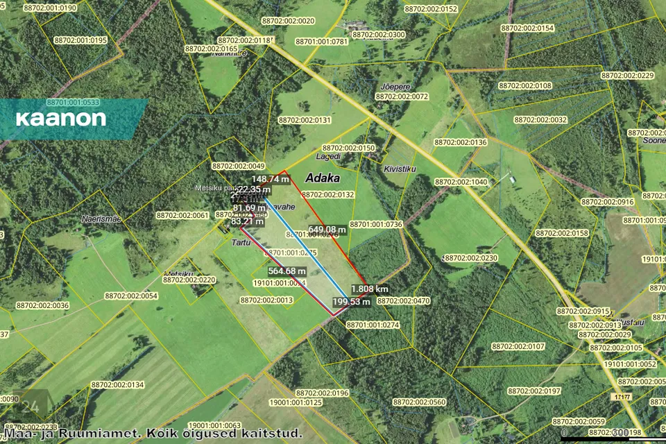 Maatulundusmaa, 160337 m² Maa - Haljala vald, Adaka küla - foto 2