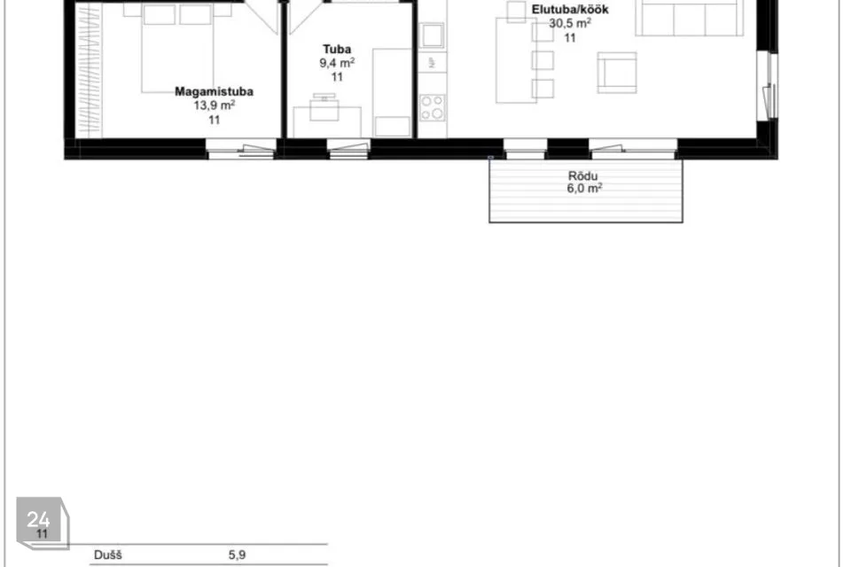 4-toaline Korter  -  Kambja vald, Ülenurme alevik - foto 4