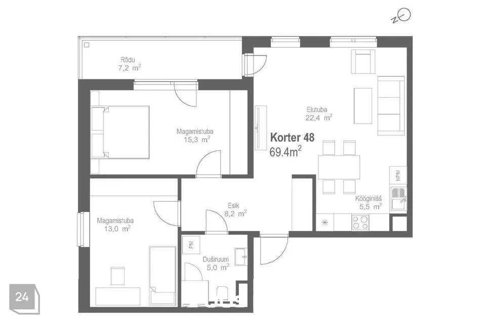 3-room apartment in Tallinn, Kesklinna linnaosa - photo 2