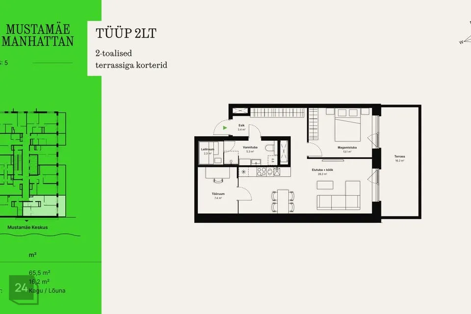 2-toaline Korter  -  Tallinn, Mustamäe linnaosa - foto 2