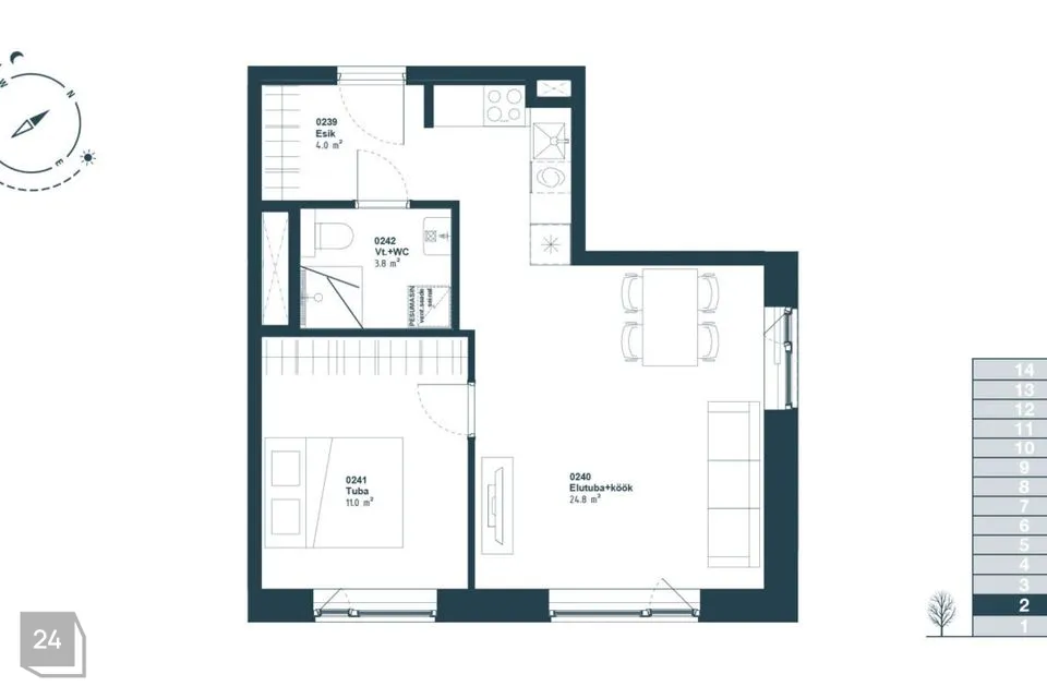 2-toaline Korter  -  Tallinn, Haabersti linnaosa - foto 2