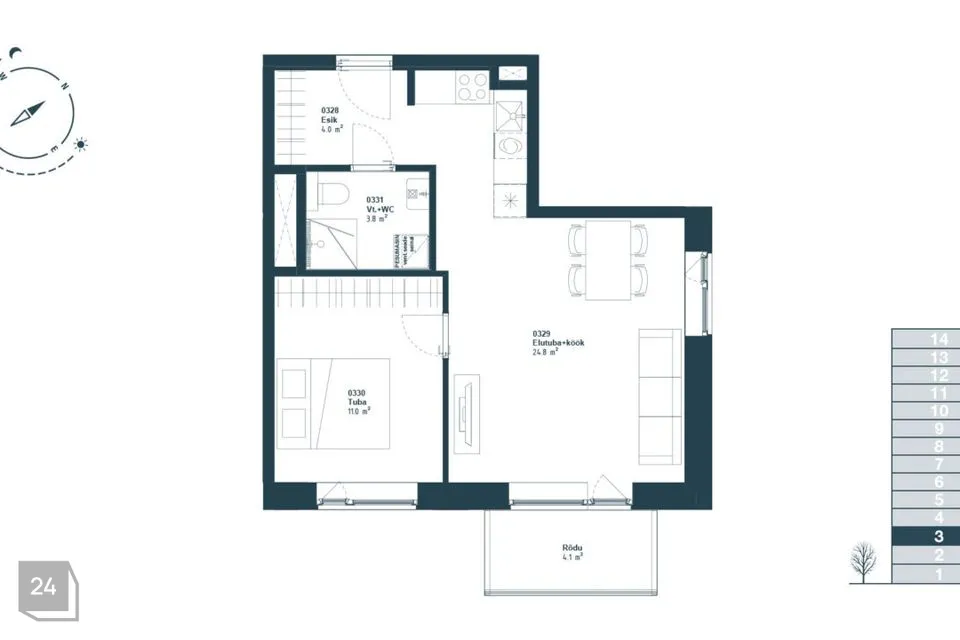 2-room apartment in Tallinn, Haabersti linnaosa - photo 2