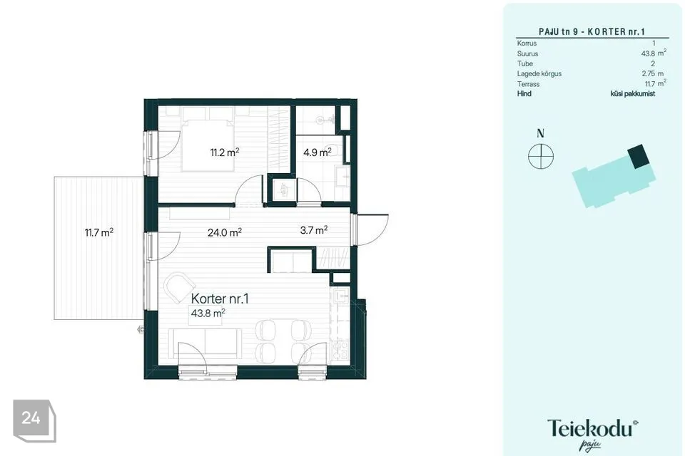 2-toaline Korter - Raasiku vald, Raasiku alevik - foto 2