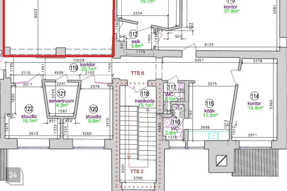 42 m² Äripind  -  Pärnu linn, Pärnu linn - foto 2