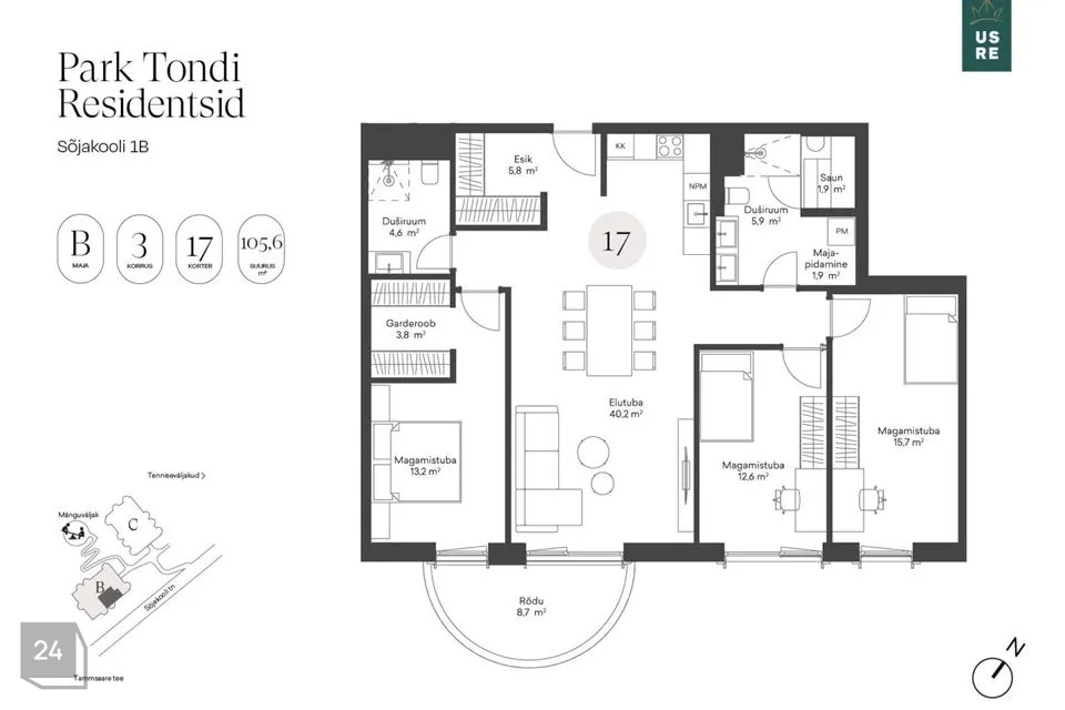 4-toaline Korter  -  Tallinn, Kristiine linnaosa - foto 2
