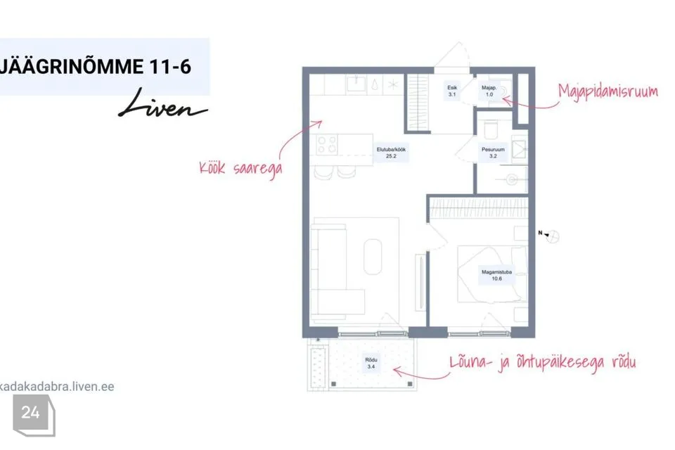2-toaline Korter  -  Tallinn, Haabersti linnaosa - foto 5