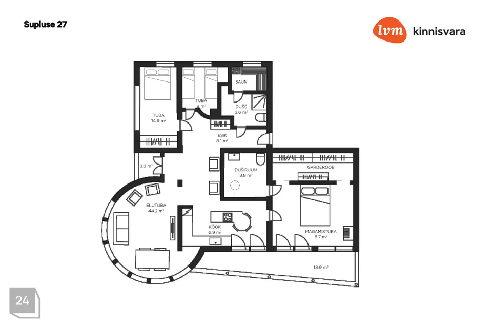 4-toaline Korter  -  Pärnu linn, Pärnu linn - foto 2