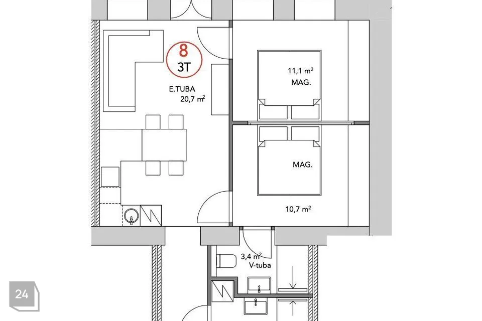 3-room apartment in Tallinn, Kristiine linnaosa - photo 2