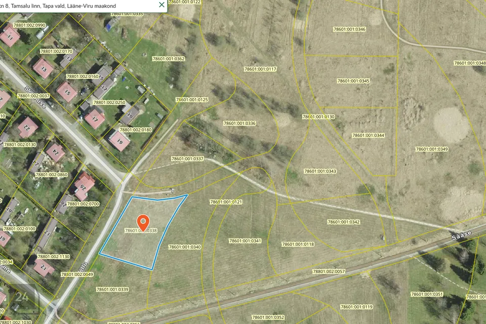 Земля жилой застройки, 1532 m² участок в Tapa vald, Tamsalu linn