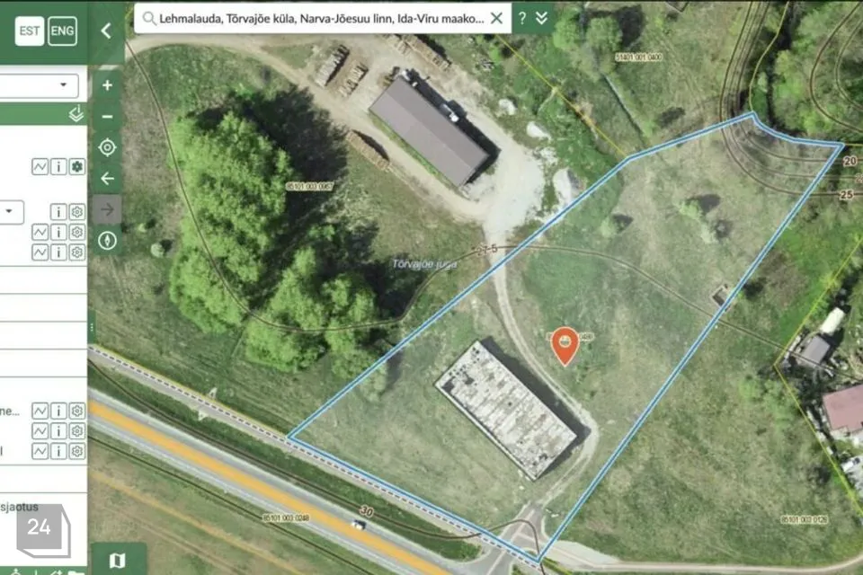 Земля производственного назначения, 9530 m² участок в Narva-Jõesuu linn, Tõrvajõe küla