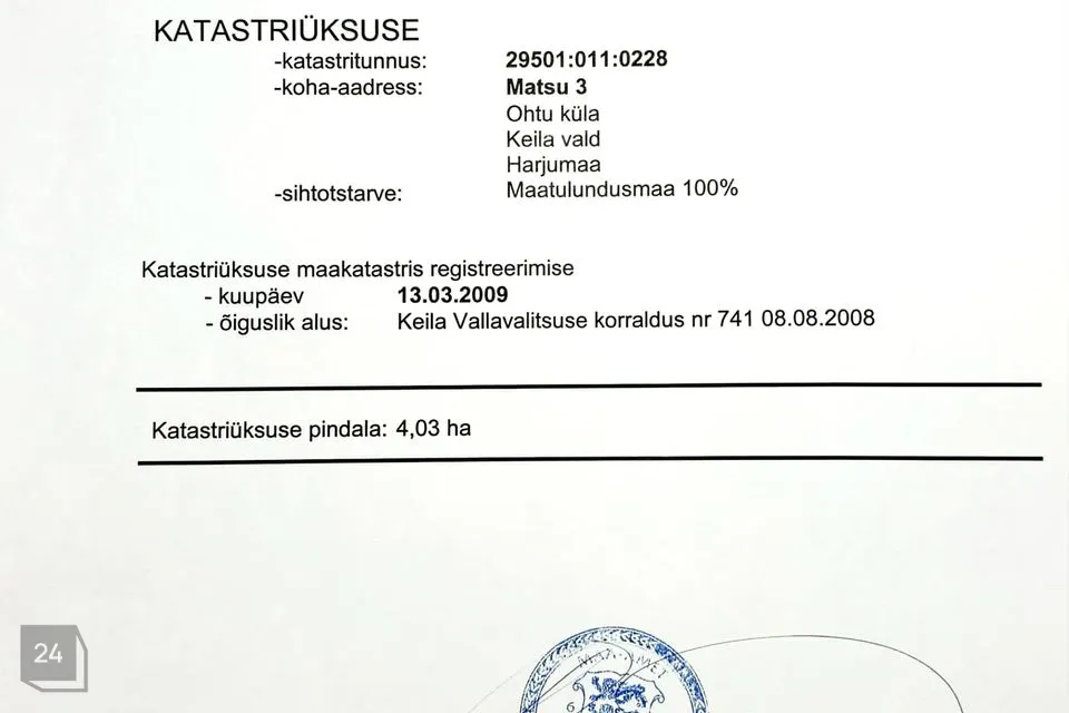 Maatulundusmaa, 40300 m² Maa  -  Lääne-Harju vald, Ohtu küla