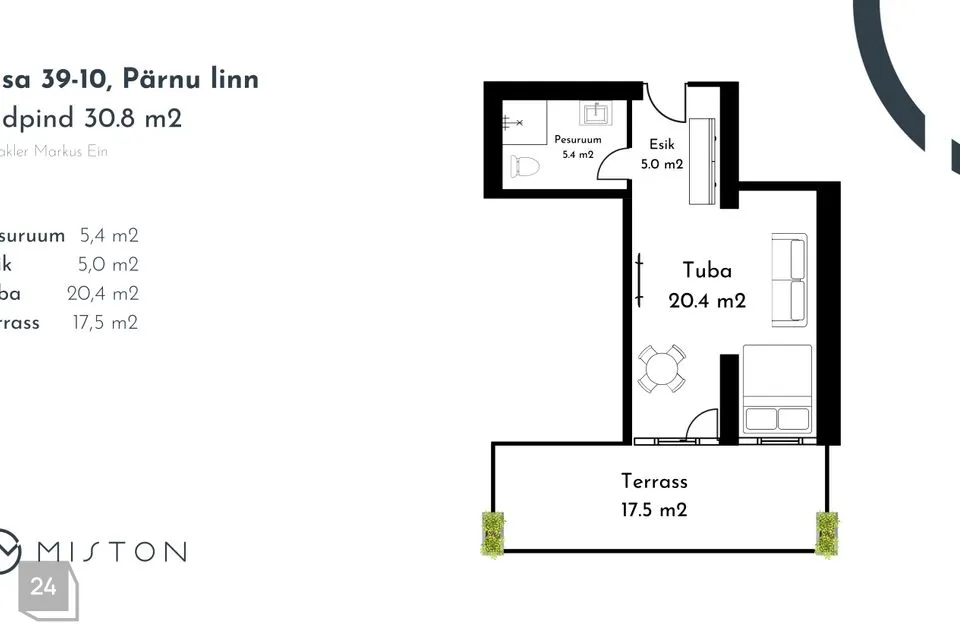 1-toaline Korter - Pärnu linn, Pärnu linn - foto 4
