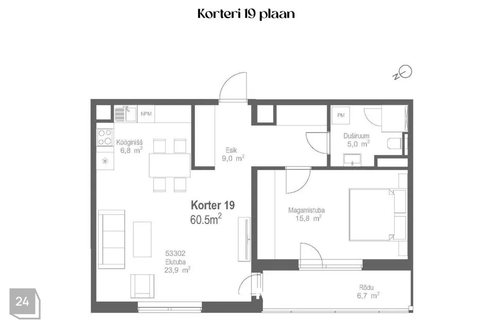 2-toaline Korter - Tallinn, Kesklinna linnaosa - foto 2