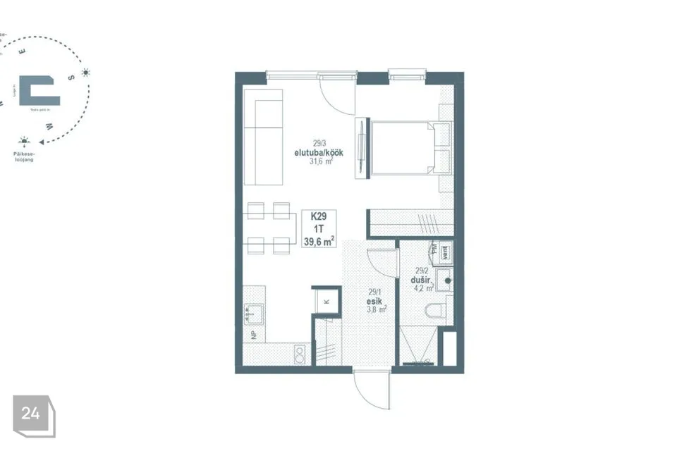 2-toaline Korter  -  Tallinn, Kristiine linnaosa - foto 3