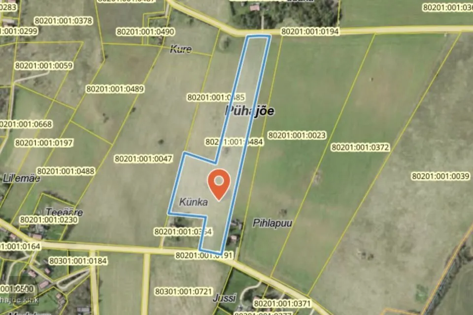 Maatulundusmaa, 57143 m² участок в Jõhvi vald, Pühajõe küla