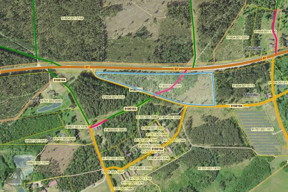 Maatulundusmaa, 40800 m² участок в Võru vald, Vana-Nursi küla