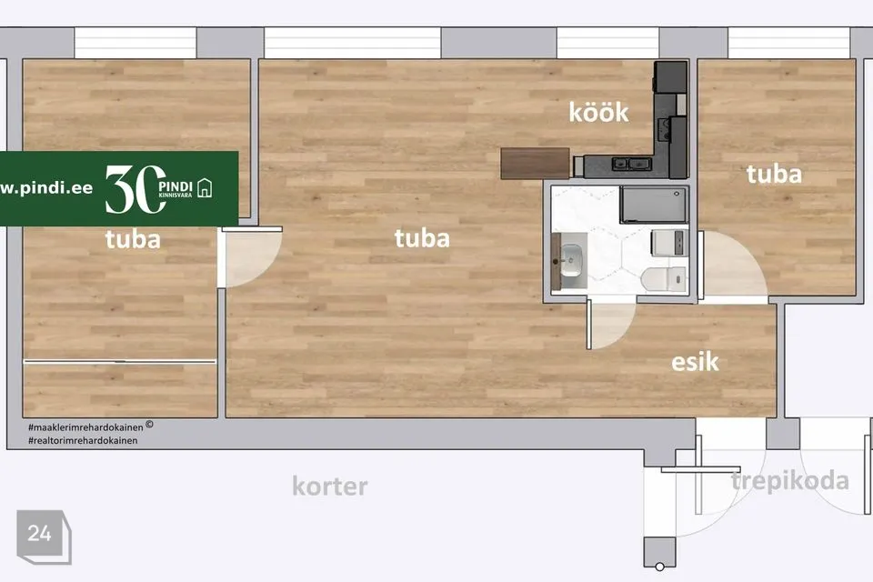 3-toaline Korter - Jõhvi vald, Jõhvi linn - foto 3