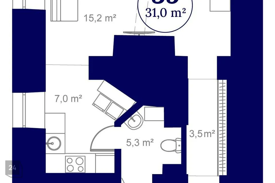 2-room apartment in Tartu linn, Tartu linn - photo 3