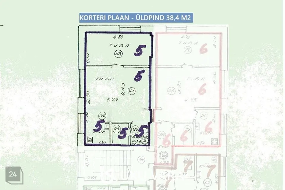 2-toaline Korter  -  Paide linn, Paide linn - foto 4