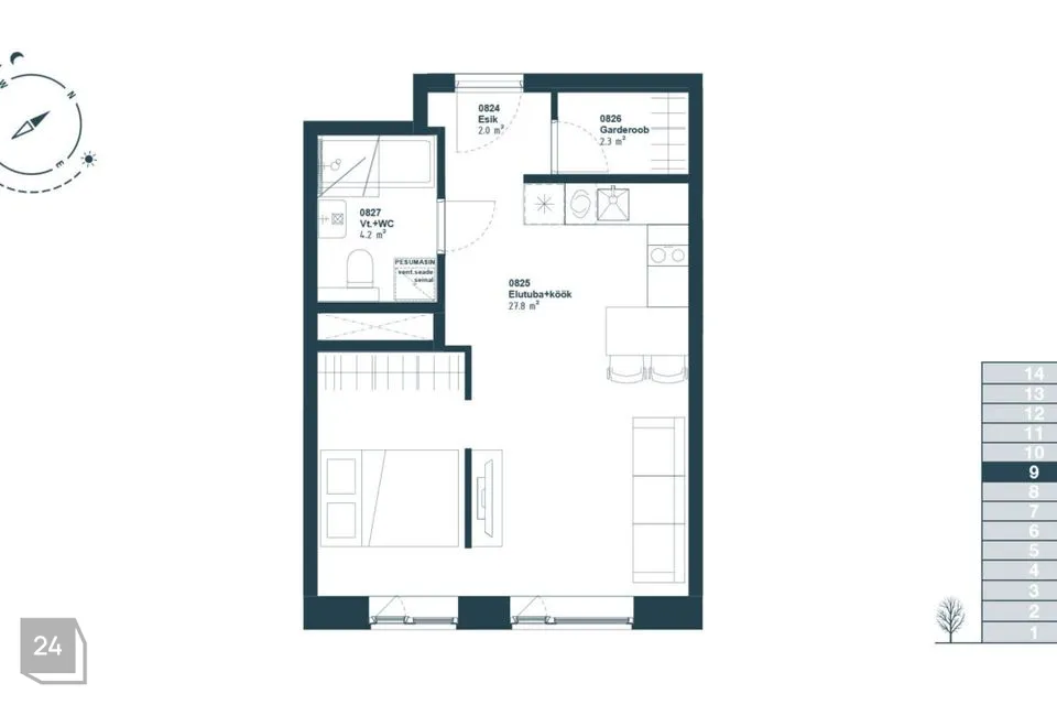 1-toaline Korter  -  Tallinn, Haabersti linnaosa - foto 2