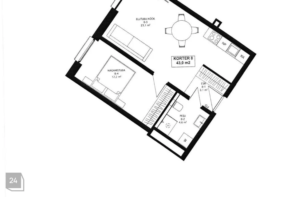 2-toaline Korter  -  Tallinn, Kesklinna linnaosa - foto 5