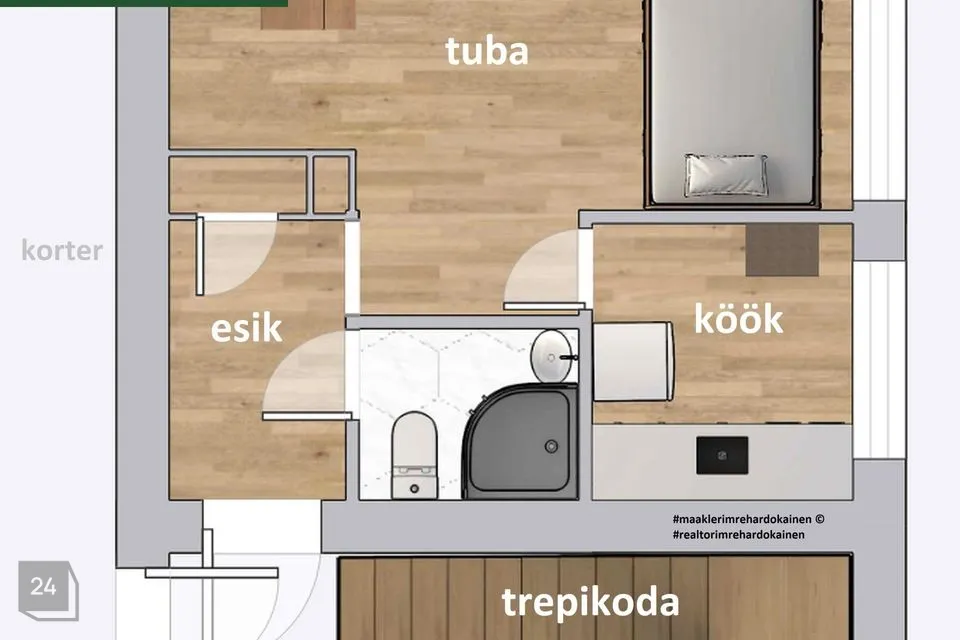 1-room apartment in Kohtla-Järve linn, Järve linnaosa - photo 4