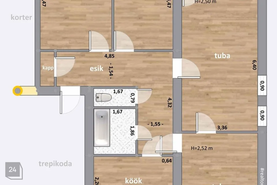 4-toaline Korter  -  Lüganuse vald, Kiviõli linn - foto 3