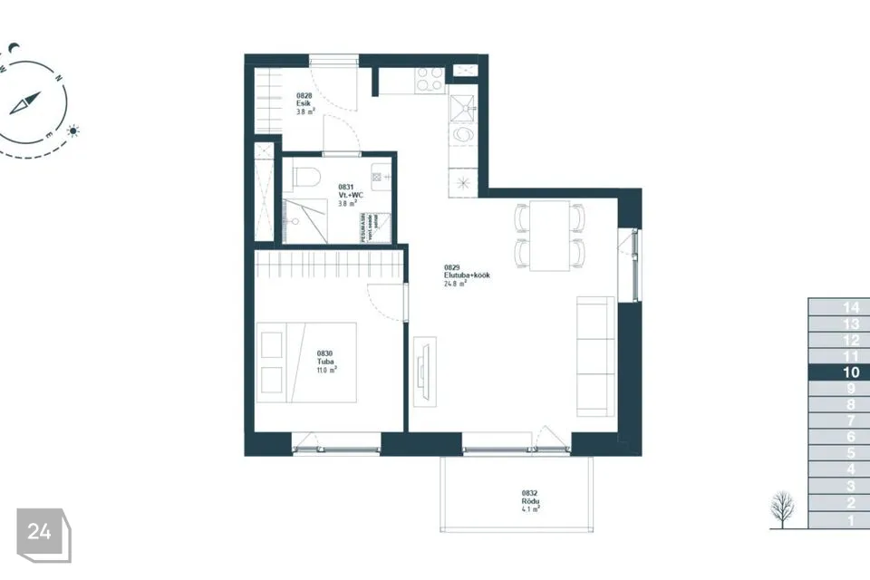 2-toaline Korter  -  Tallinn, Haabersti linnaosa - foto 2