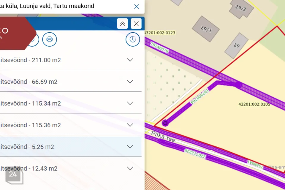 Elamumaa, 5246 m² Maa - Luunja vald, Pilka küla - foto 3