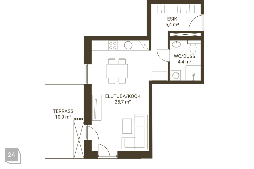 1-toaline Korter - Pärnu linn, Pärnu linn - foto 2