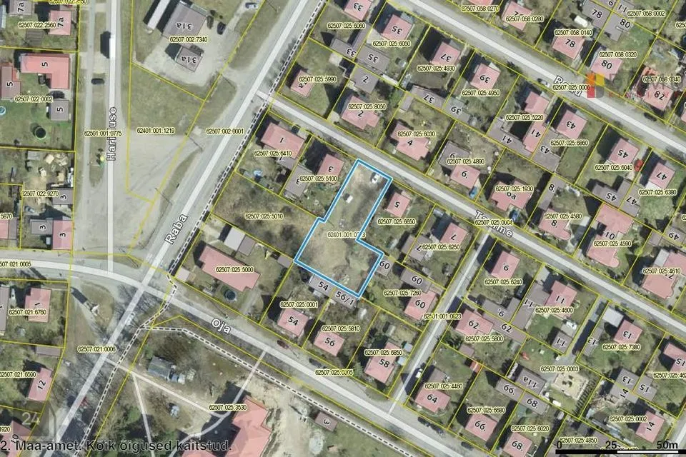 Sihtotstarbeta maa, 1033 m² участок в Pärnu linn, Pärnu linn