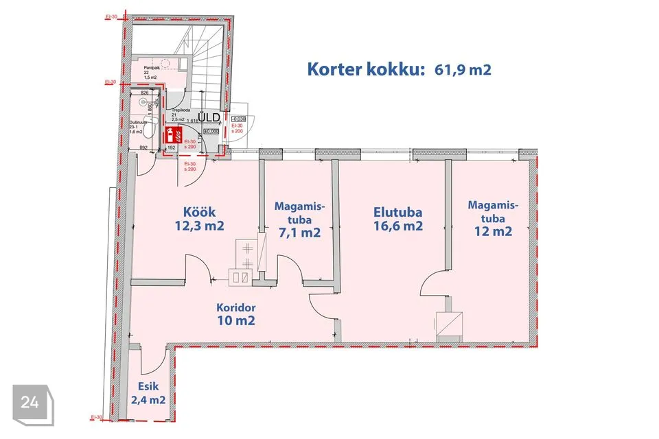 3-toaline Korter  -  Pärnu linn, Pärnu linn - foto 3
